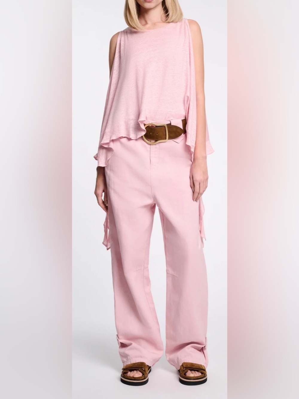 DOROTHEE SCHUMACHER High Rise Wise Leg. Adventurous Movement Pants. Pink. Sz. 2